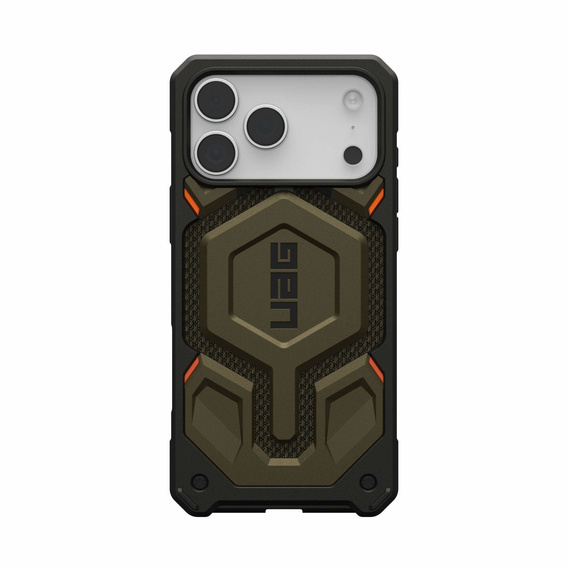 Urban Armor Gear case for iPhone 17 Pro Max, Monarch Pro Kevlar MagSafe, Kevlar Element Green