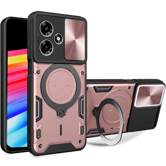 Armored case for Infinix Hot 30 4G, CamShield Slide, pink rose gold
