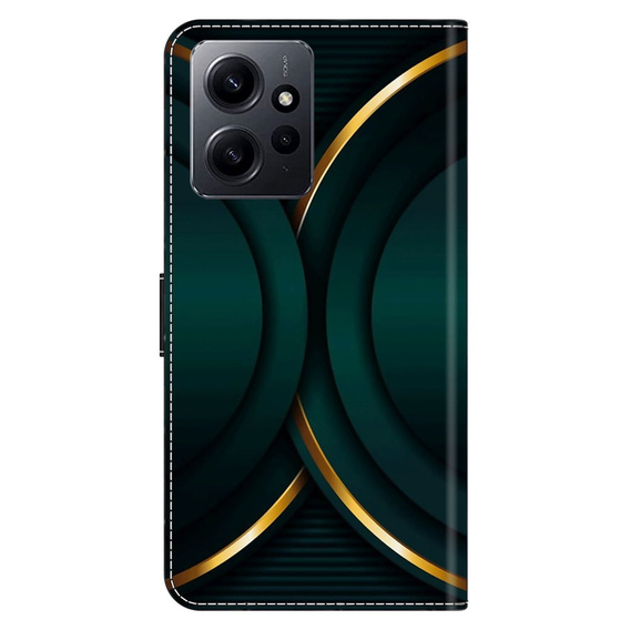 Flip case for Xiaomi Redmi Note 12 4G, Wallet, green / gold
