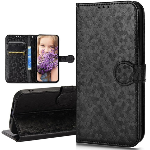Flip case for Infinix Hot 40i, Wallet Rhombus, black