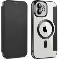 Flip case for iPhone 12, RFID Wallet MagSafe CamShield, black