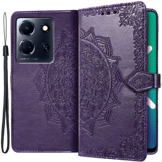 Flip case for Infinix Note 30 5G, Mandala, purple