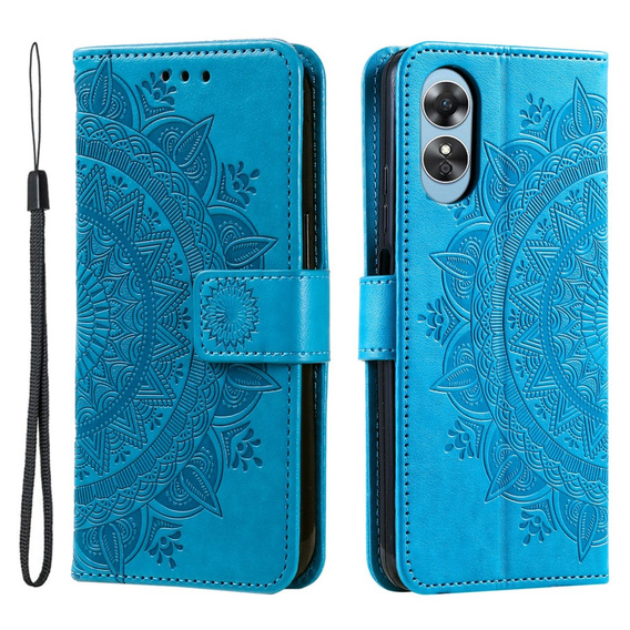 Flip case for Oppo A17, Mandala, blue