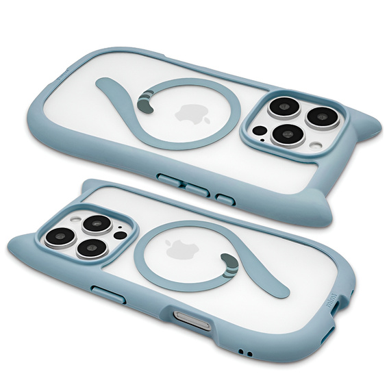 Case for iPhone 16 Pro Max, for MagSafe, Cute Cat, blue + Screen Glass