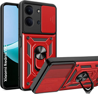 Armoured case for Xiaomi Redmi 15C 4G/LTE, with camera protection, with stand, red