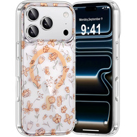 Magnetic case with floral laser pattern for iPhone 17 Pro