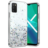 Case for Samsung Galaxy A03s, Glittery, transparent
