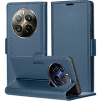 Case for Realme 12 Pro 5G / 12 Pro+ 5G, ERBORD Glossy Litchi, wallet with flap, blue