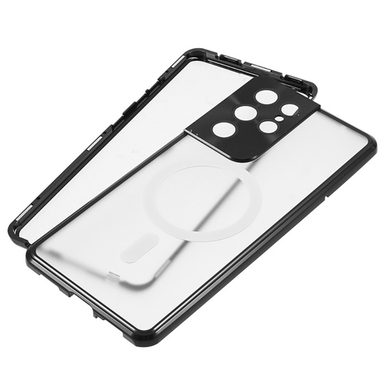 Magnetic Dual Glass MagSafe case for Samsung Galaxy S21 Ultra, black