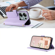 Flip case for Xiaomi Redmi Note 13 Pro 4G / Xiaomi Redmi Note 14S / Xiaomi Poco M6 Pro 4G, Rhombus Crossbody Leather, purple