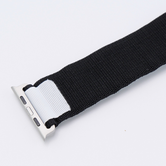 Nylon Strap for Apple Watch 1/2/3/4/5/6/7/8/SE/ULTRA 42/44/45/49mm, Black / White