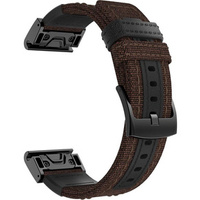 Canvas+Leather strap for Garmin Fenix 5/6/6 Pro / 7 / Forerunner 935/945 - Brown