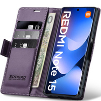 ERBORD Glossy Litchi flip case for Xiaomi Redmi Note 15 5G