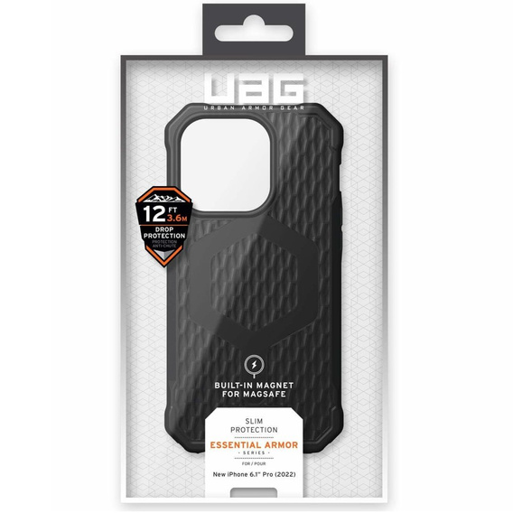 Urban Armor Gear Case for iPhone 14 Pro, Essential Armor MagSafe, black