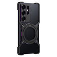 Case for Samsung Galaxy S25 Ultra, Kickstand Bumper, with lens cover, for MagSafe, black / purple