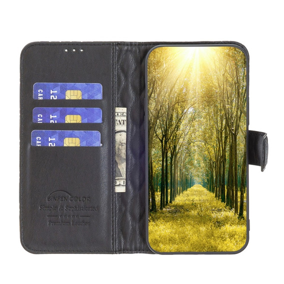 Flip case for Samsung Galaxy A15, Wallet, BINFEN COLOR, black