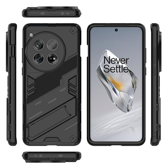 Case for OnePlus 12 5G, Military kickstand, black
