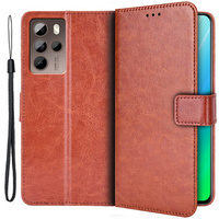 Flip case for HTC U23 Pro, Wallet, brown