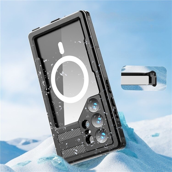 Waterproof case for Samsung Galaxy S24 Ultra, Redpepper, for MagSafe, black