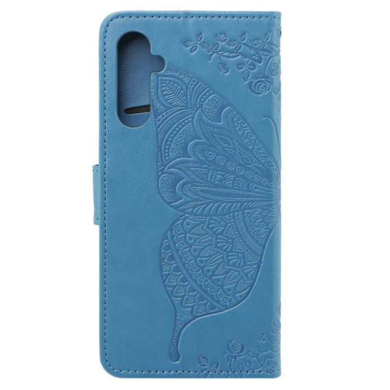 Flip case for Samsung Galaxy M34 5G, Butterfly, blue