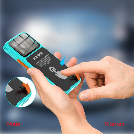 IP68 Waterproof Case for iPhone 15 Pro, SHELLBOX Air Box, blue