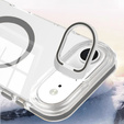 Case for iPhone Air, for MagSafe, with stand, transparent with grey inserts