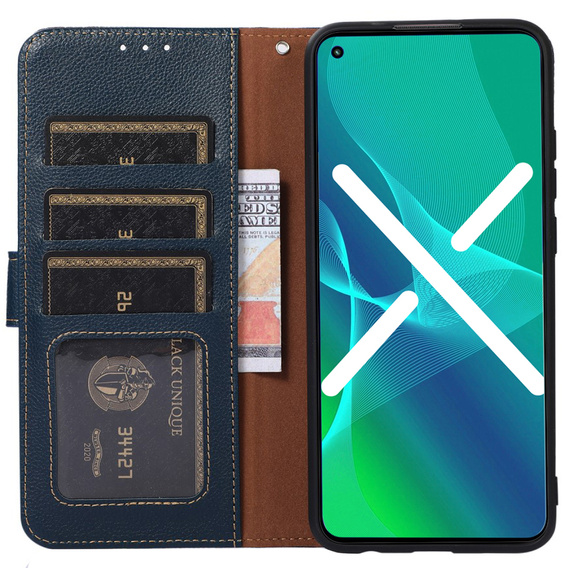 Flip case for Xiaomi Redmi Note 12S 4G, KHAZNEH RFID, blue / brown