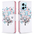 Flip case for Xiaomi Redmi Note 12 4G, Wallet, colorful tree , white