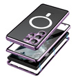 Magnetic Dual Glass MagSafe case for Samsung Galaxy S23 Ultra, purple