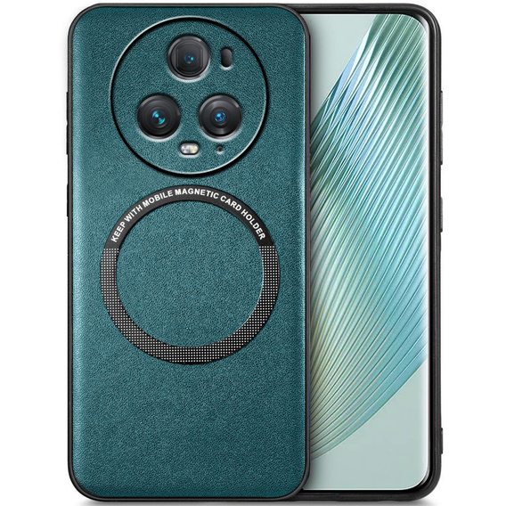 Case for Honor Magic 5 Pro, Leather Hybrid MagSafe, green