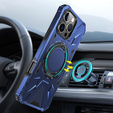 Case for iPhone 16 Pro, armored with stand and handle plate, blue