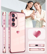 Case for Samsung Galaxy A56, Electro heart, pink rose gold + Glass 9H