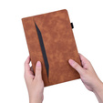 Case for Samsung Galaxy Tab S10 FE+ Plus, Classic, with space for stylus, brown