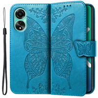 Flip case for Oppo A78 4G, Butterfly, blue