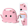 Children's case for Samsung Galaxy Tab A8 10.5, with handle, octopus, pink