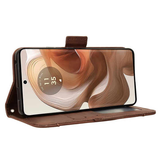 Flip case for Motorola Edge 50 Ultra, Card Slot, brown