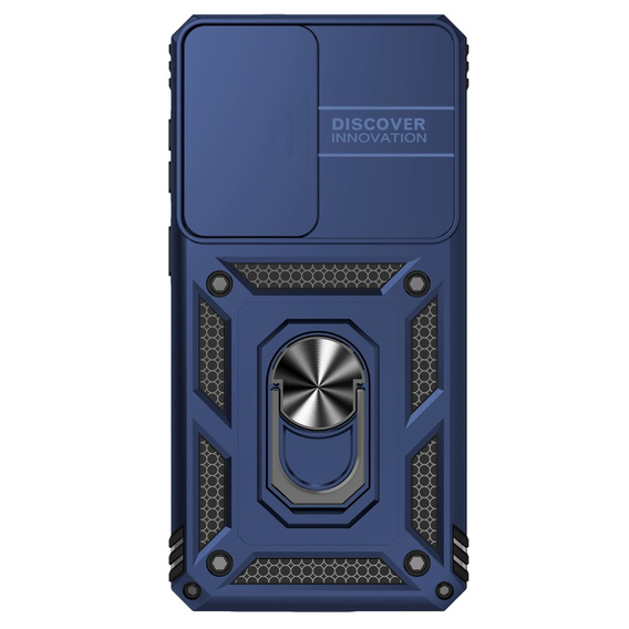 Armoured case with stand and lens cover for Samsung Galaxy S26 Plus, blue