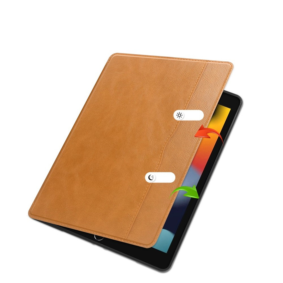 Case for iPad 10.2 2021 / 2020 / 2019, Business Card and Pen Slot, brown
