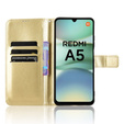 Flip case for Xiaomi Redmi A5, Crazy Horse Wallet, gold