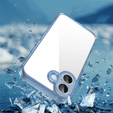Case for iPhone 17, with camera cover, transparent with blue sides