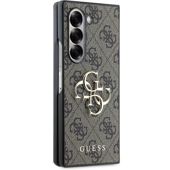 GUESS Case for Samsung Galaxy Z Fold6, 4G Big Metal Logo, brown