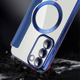 Flip case for Samsung Galaxy S23, Wallet, MagSafe, dark blue