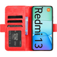 Flip case for Xiaomi Redmi 13, Card Slot, red