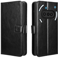 Flip case for Nothing Phone 3A, Crazy Horse Wallet, black