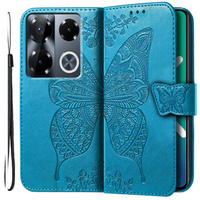 Flip case for Infinix Note 40 Pro Plus, Butterfly, blue