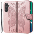 Flip case for Samsung Galaxy A54 5G, Butterfly, pink rose gold