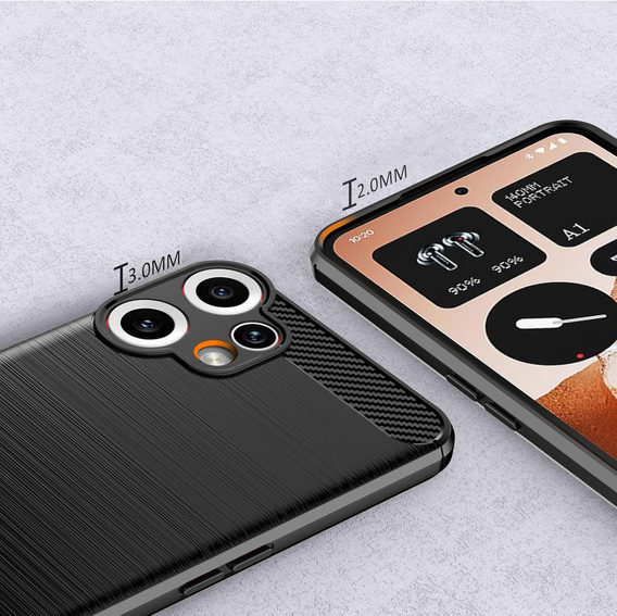 Case for CMF Nothing Phone 2 Pro, Carbon, black