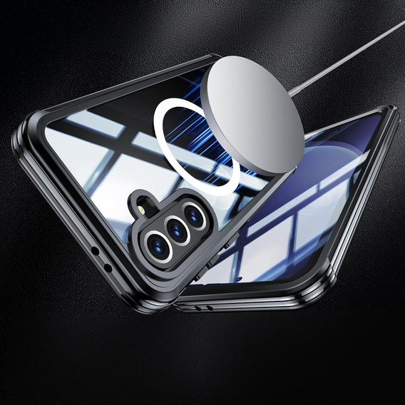 Case for Samsung Galaxy A36 / Samsung Galaxy A56, Shockproof, with glass, for MagSafe, black