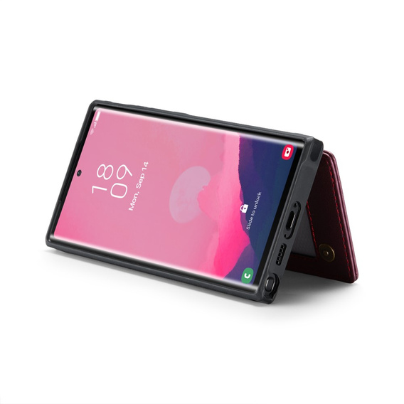 CASEME flip case for Samsung Galaxy S25 Ultra, Litchi Wallet, red