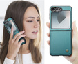 Case for Samsung Galaxy Z Flip7 FE / Z Flip6, CASEME Litchi Leather, green